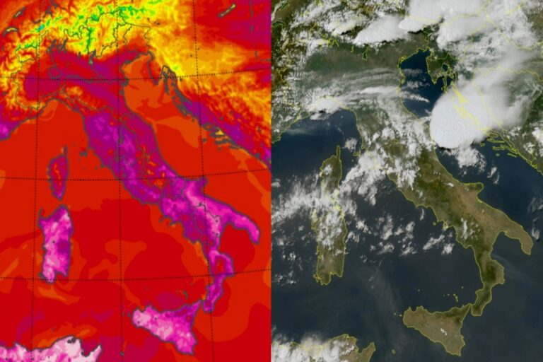 Temperature massime e satellite 21 luglio