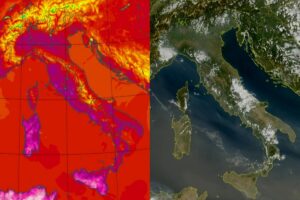 Temperature massime e satellite 22 luglio
