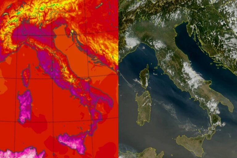 Temperature massime e satellite 22 luglio