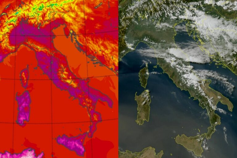 Temperature massime e satellite 23 luglio