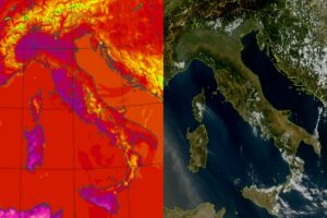 Temperature massime e satellite 24 luglio