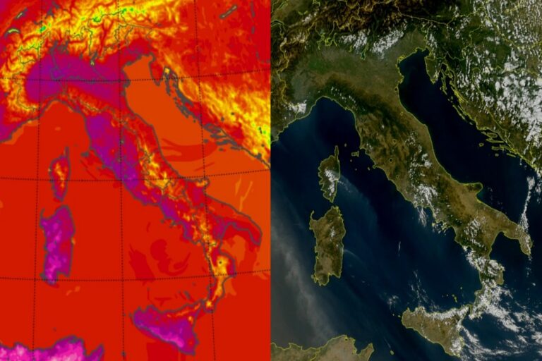 Temperature massime e satellite 24 luglio