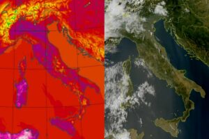 Temperature massime e satellite 25 luglio