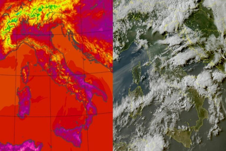 Temperature massime e satellite 26 luglio