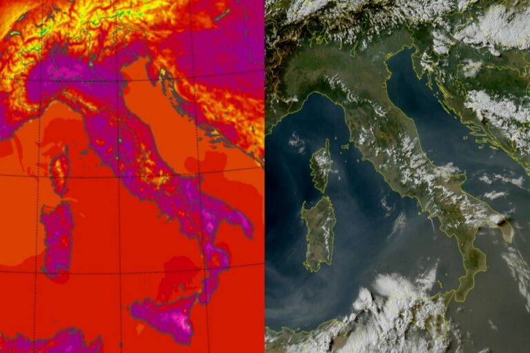 Temperature massime e satellite 27 luglio