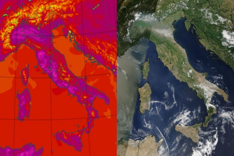 Temperature massime e satellite 28 luglio