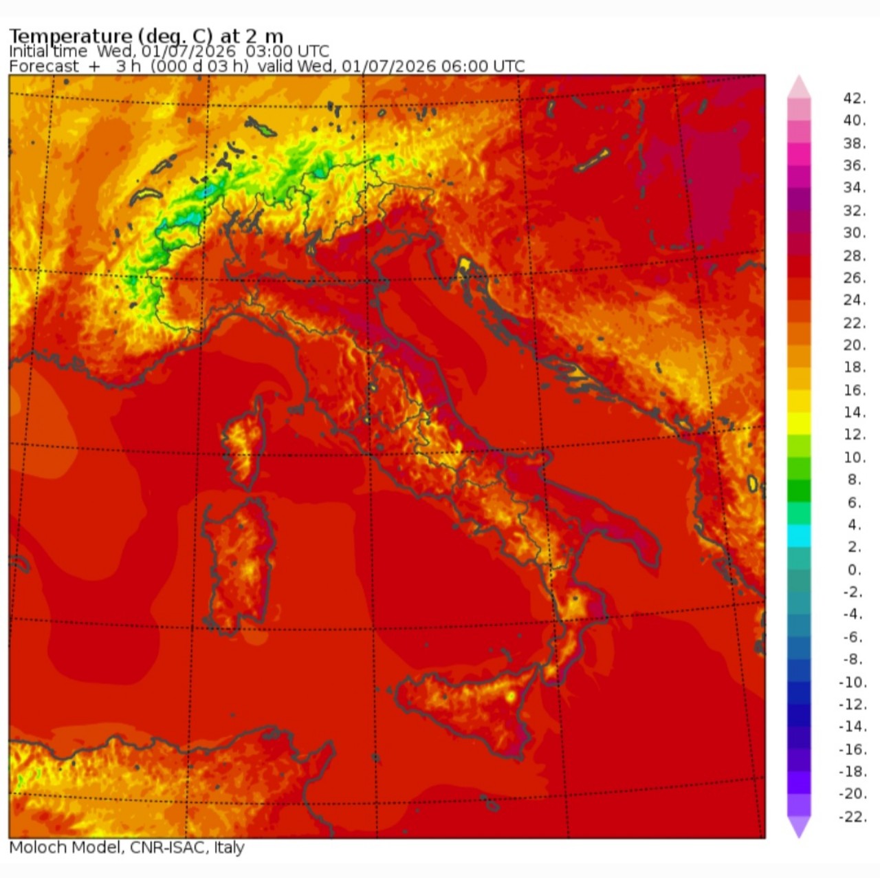 Temperature minime 01 luglio