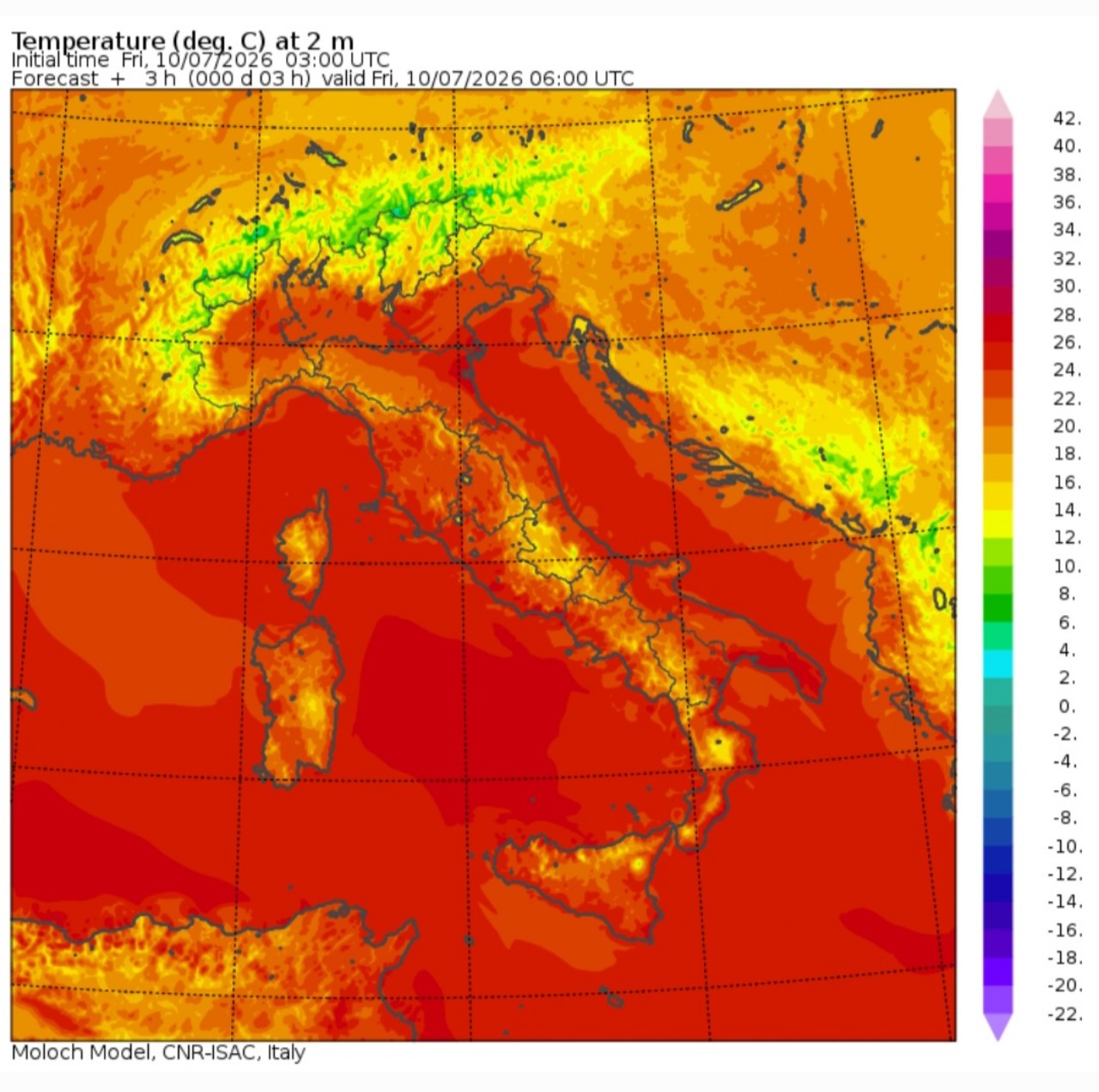 Temperature minime 10 luglio