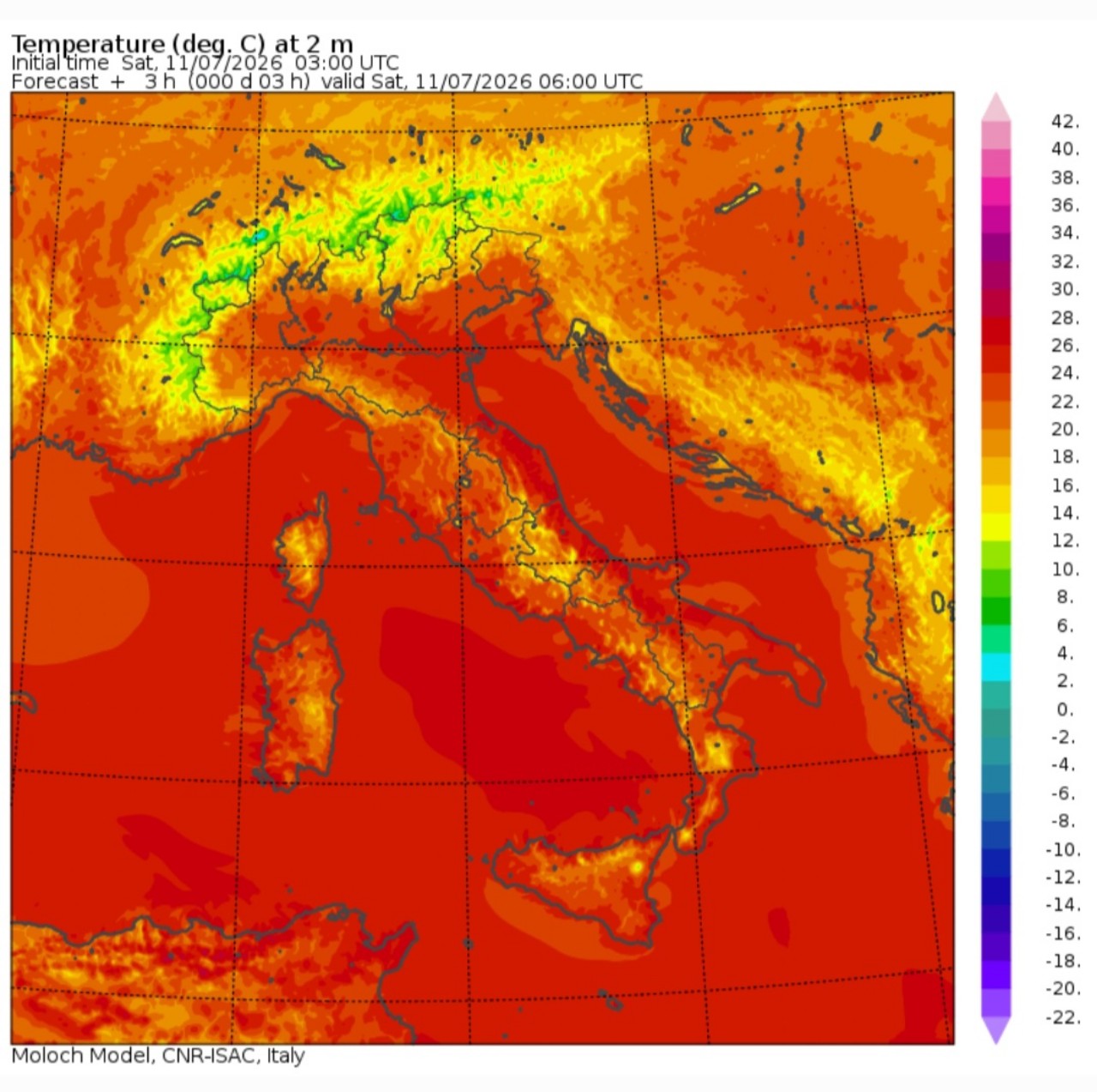 Temperature minime 11 luglio