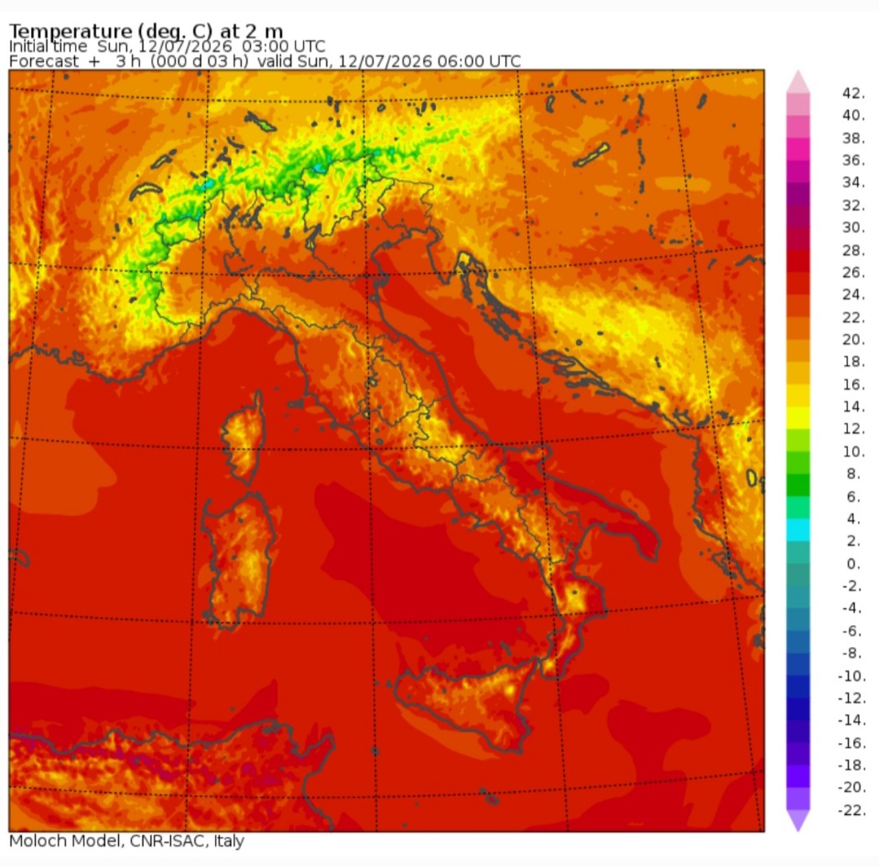Temperature minime 12 luglio