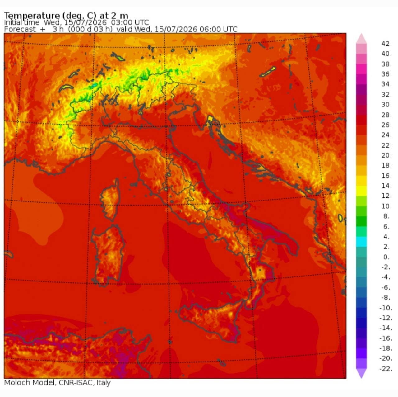 Temperature minime 15 luglio