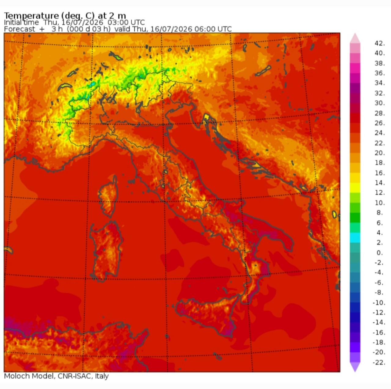 Temperature minime 16 luglio 