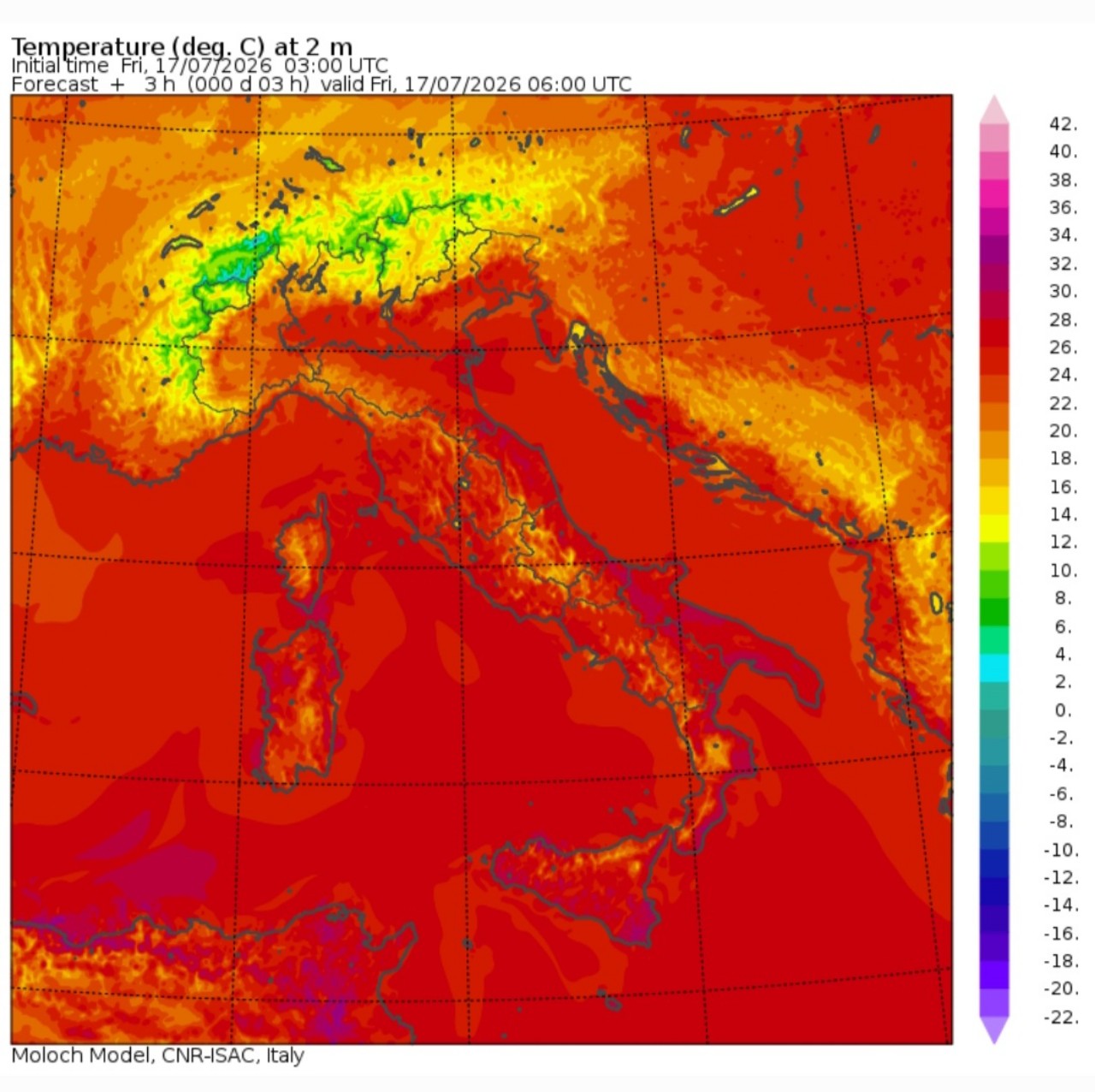 Temperature minime 17 luglio 