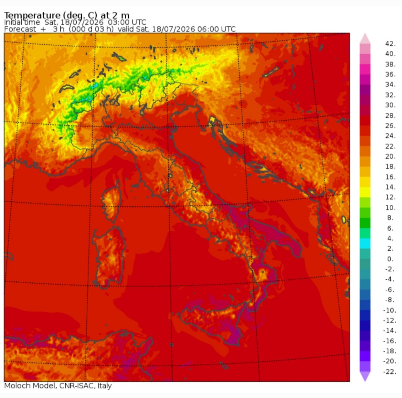 Temperature minime 18 luglio