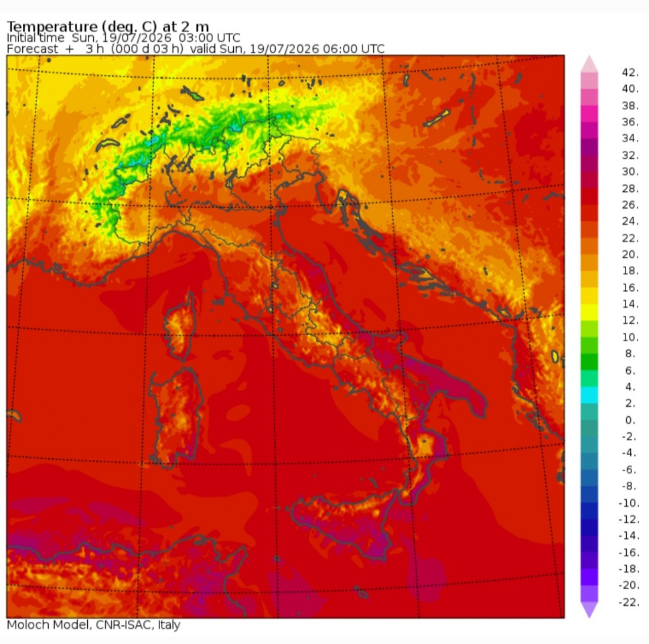 Temperature minime 19 luglio