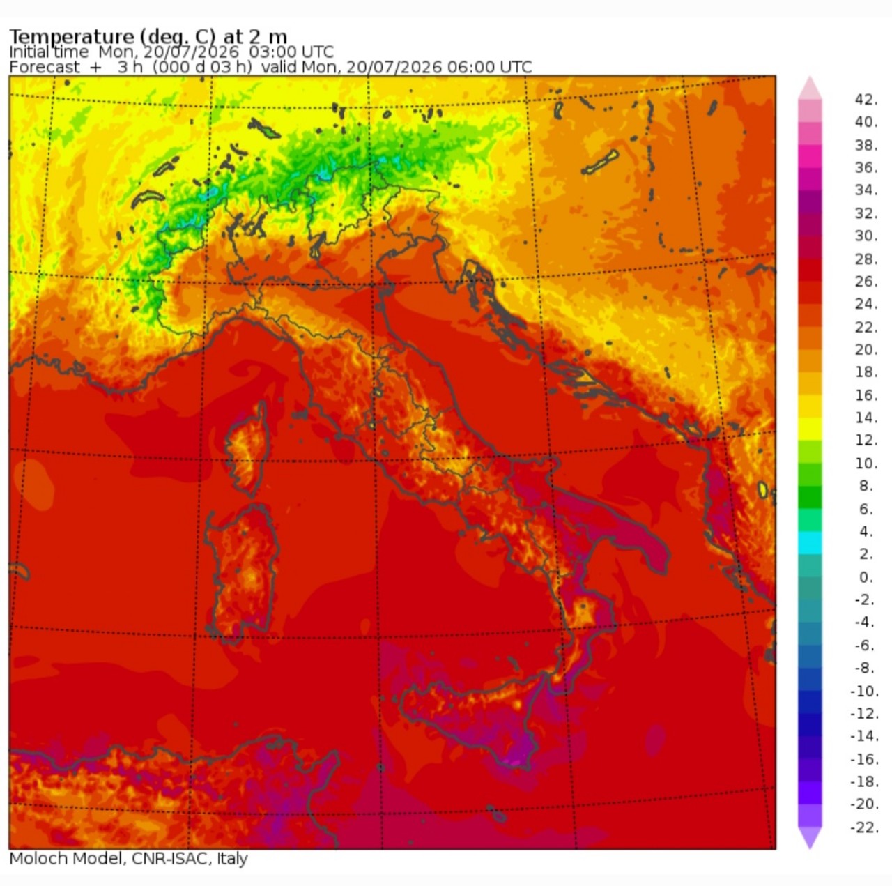 Temperature minime 20 luglio