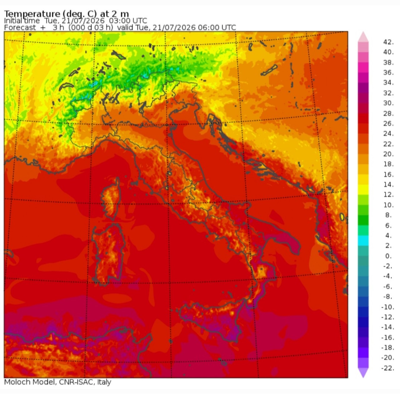 Temperature minime 21 luglio