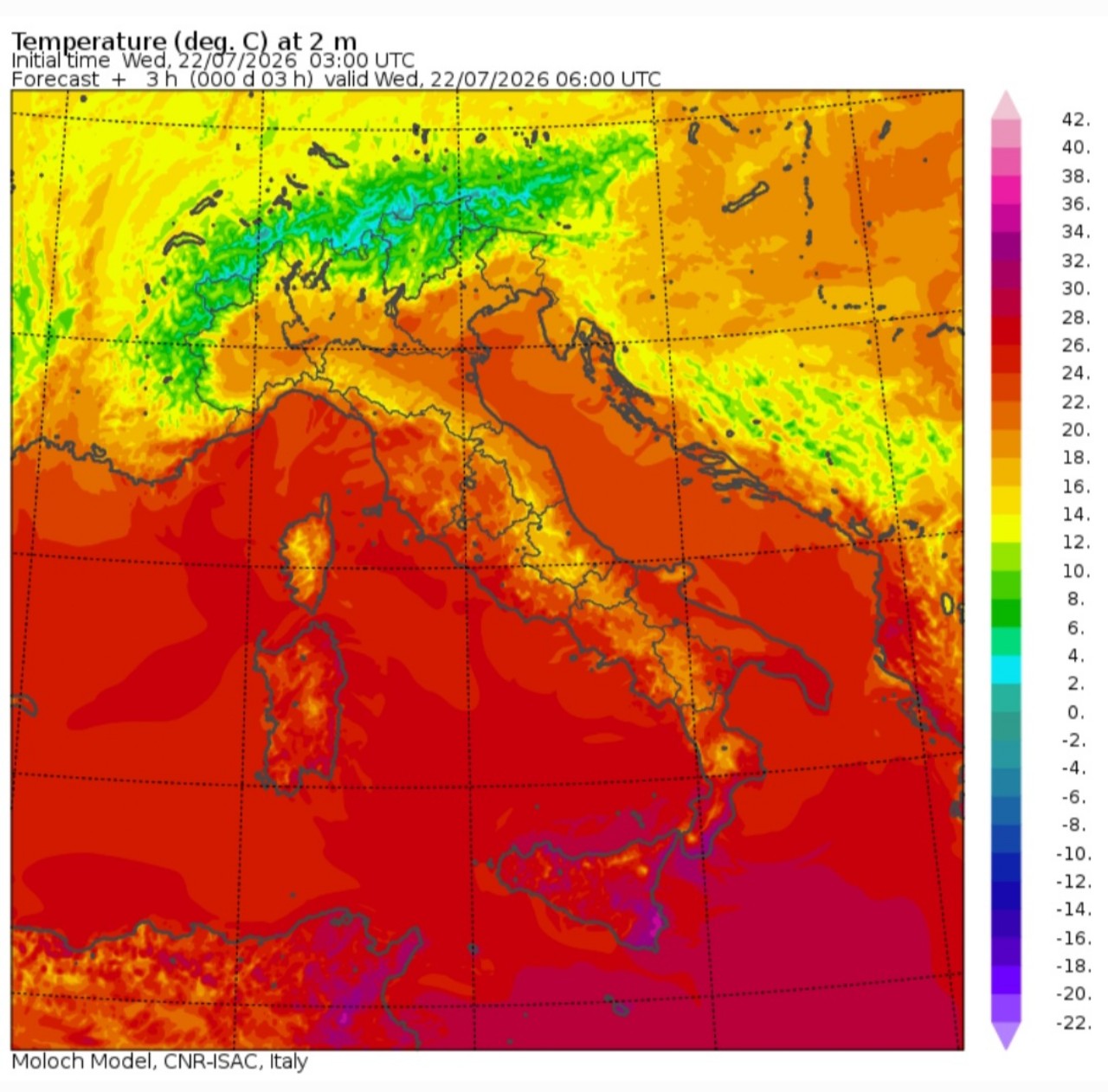 Temperature minime 22 luglio