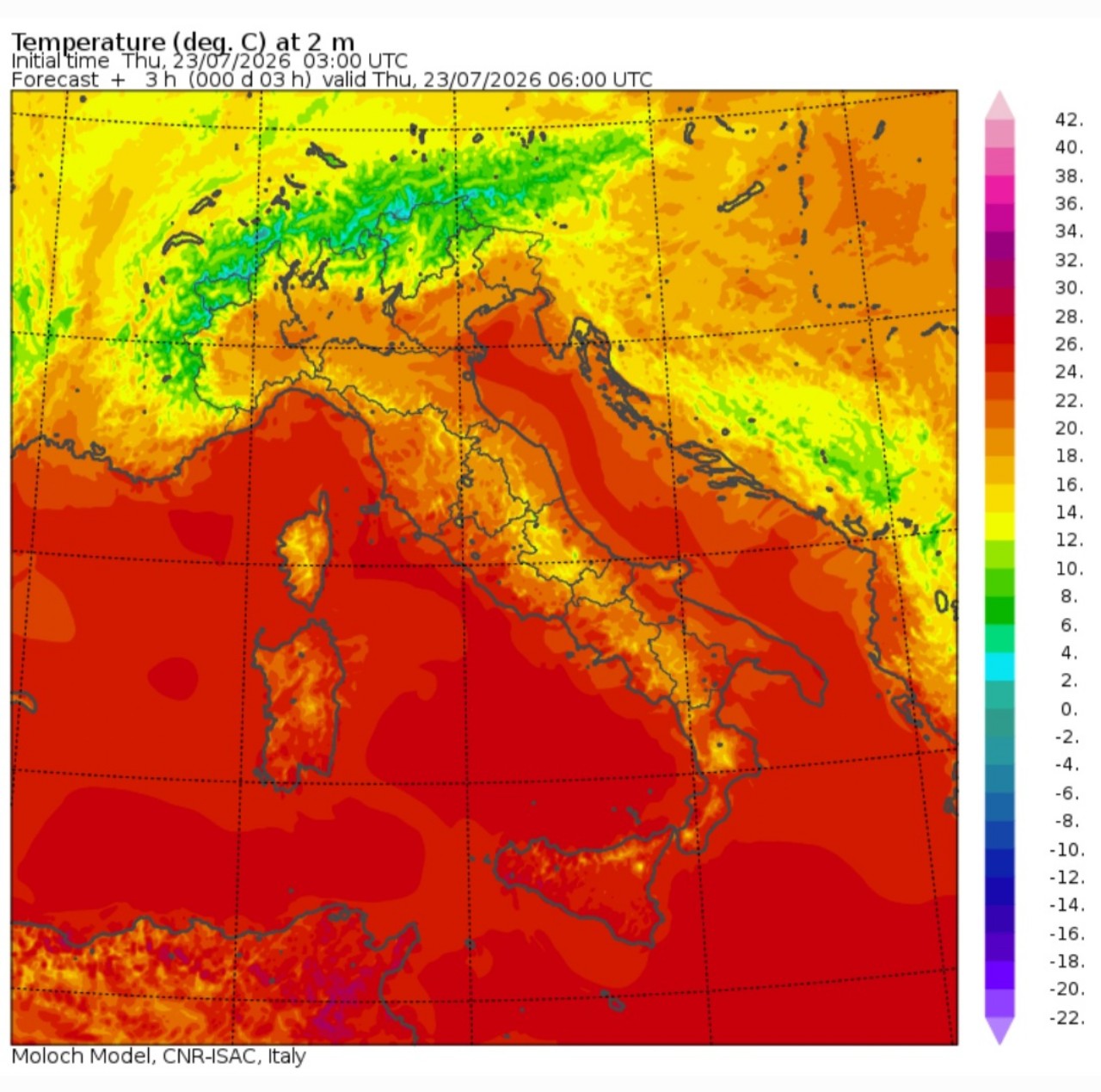 Temperature minime 23 luglio