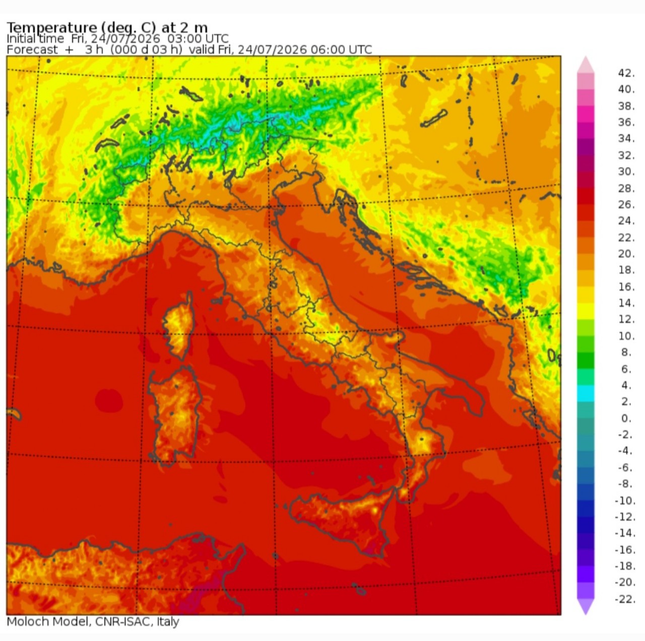 Temperature minime 24 luglio