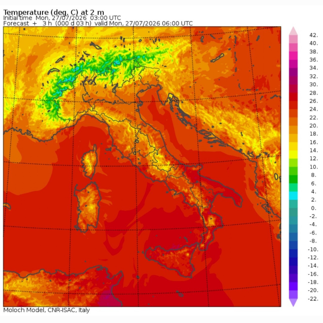 Temperature minime 27 luglio