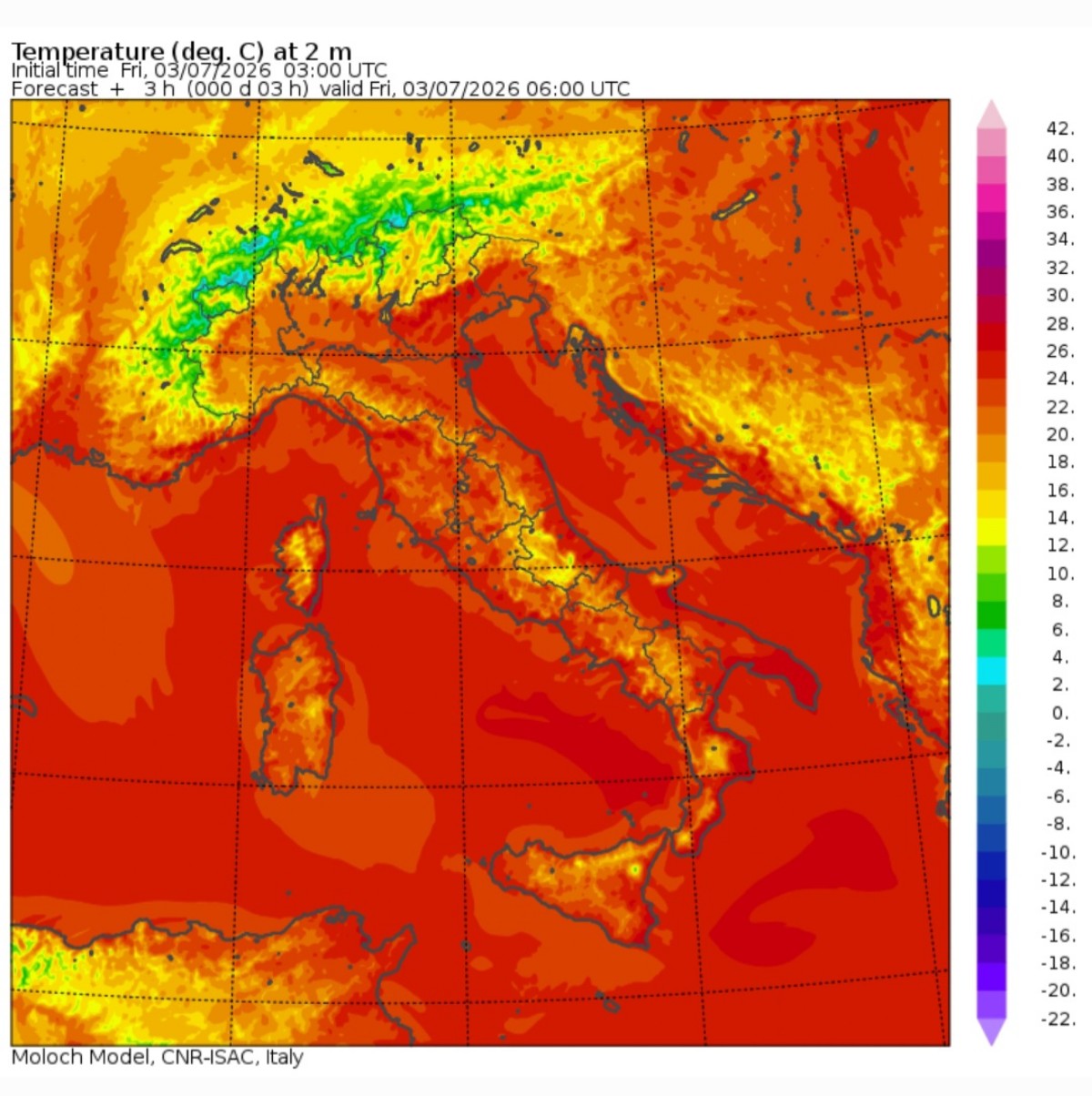Temperature minime 3 luglio