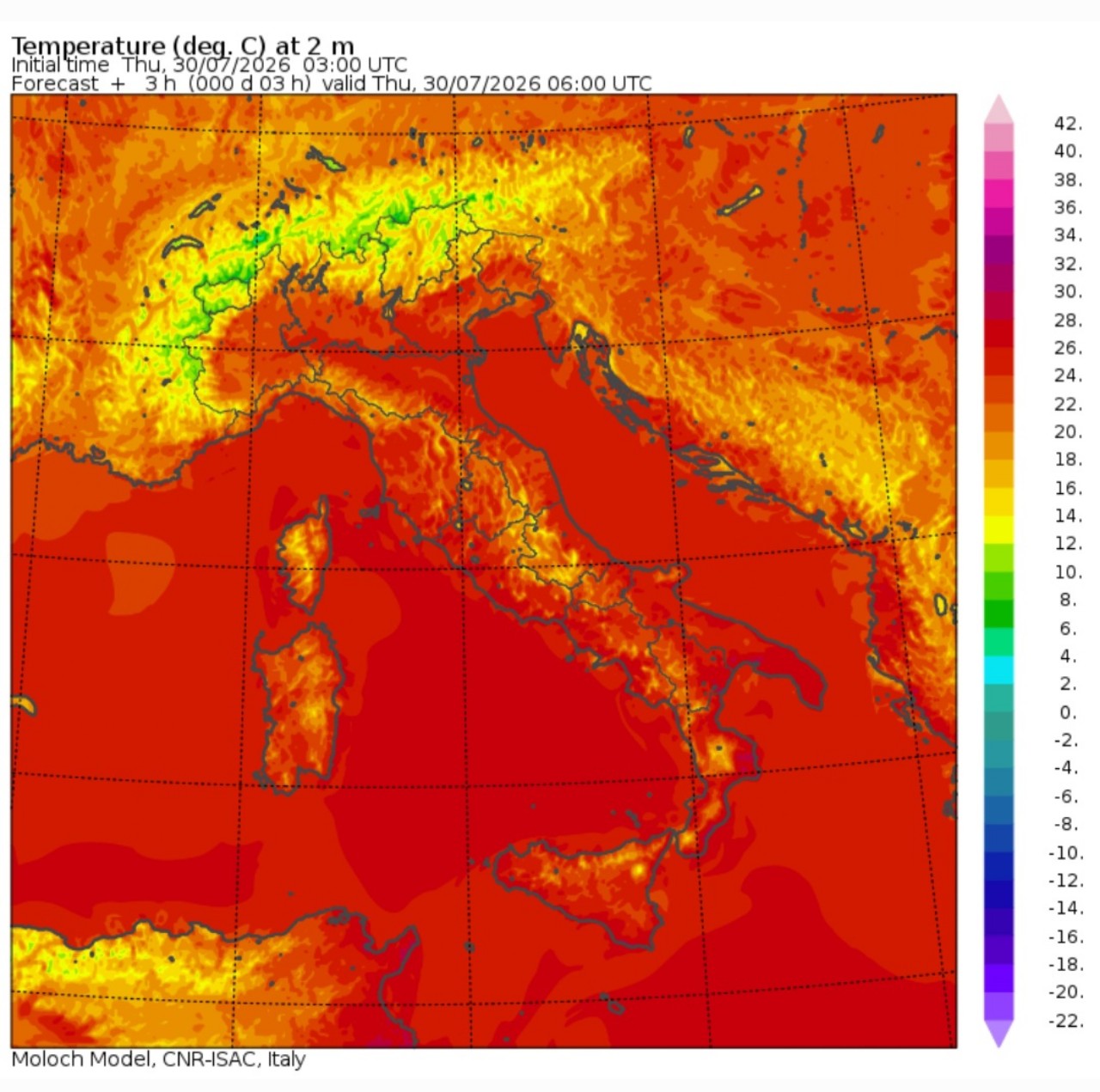 Temperature minime 30 luglio