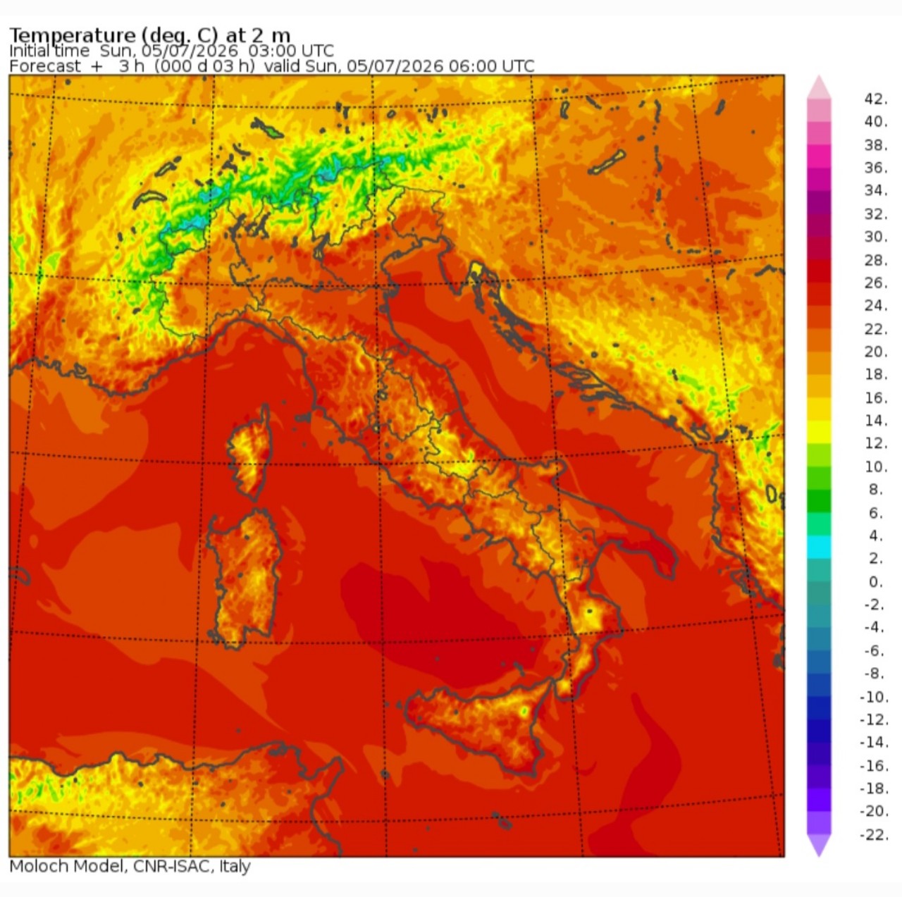 Temperature minime 5 luglio