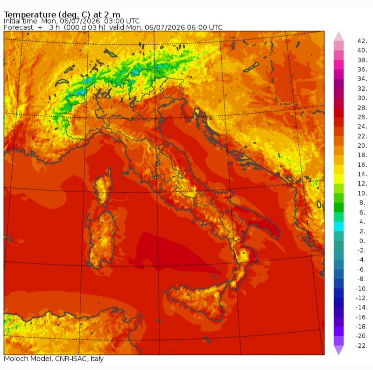 Temperature minime 6 luglio