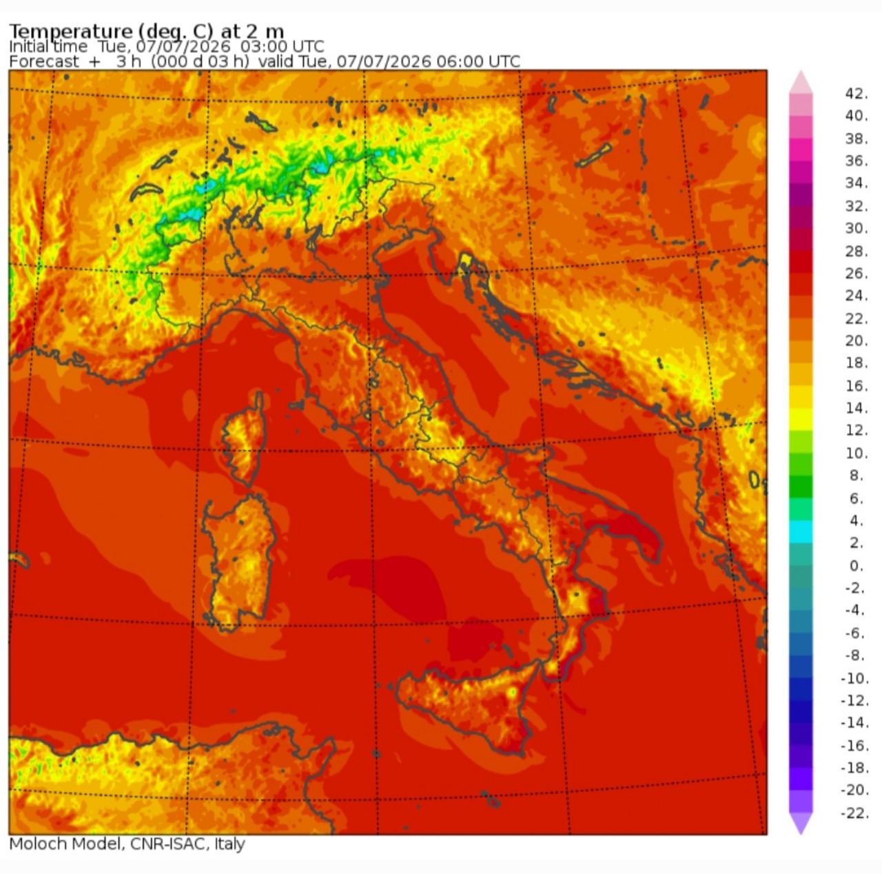 Temperature minime 7 luglio