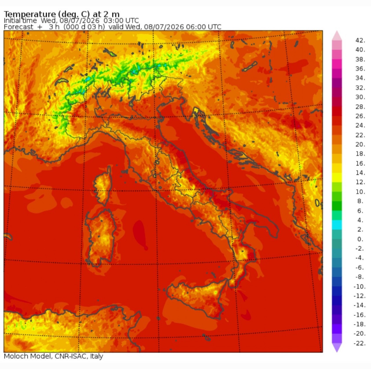 Temperature minime 8 luglio