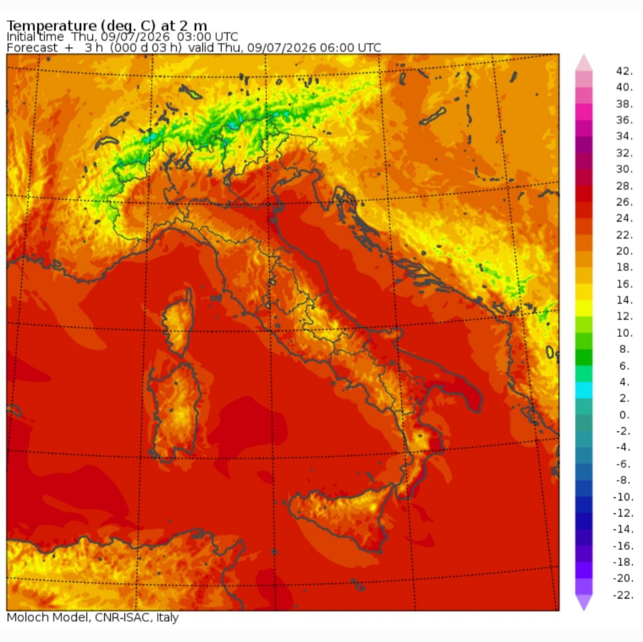 Temperature minime 9 luglio