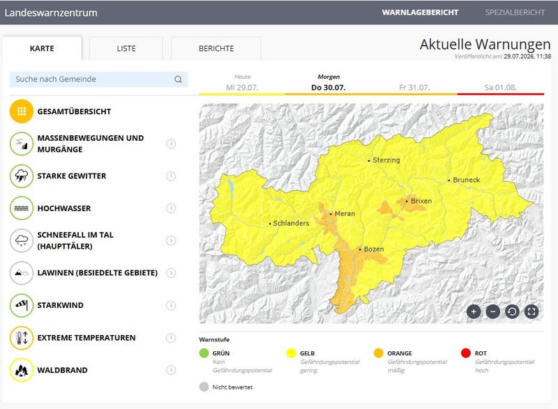 allerta caldo alto adige 30 luglio