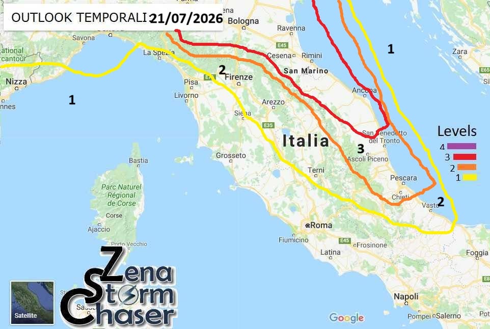 allerta meeo oggi martedì 21 luglio 2026