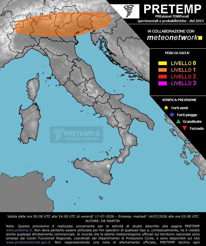 allerta meteo 17 luglio domani