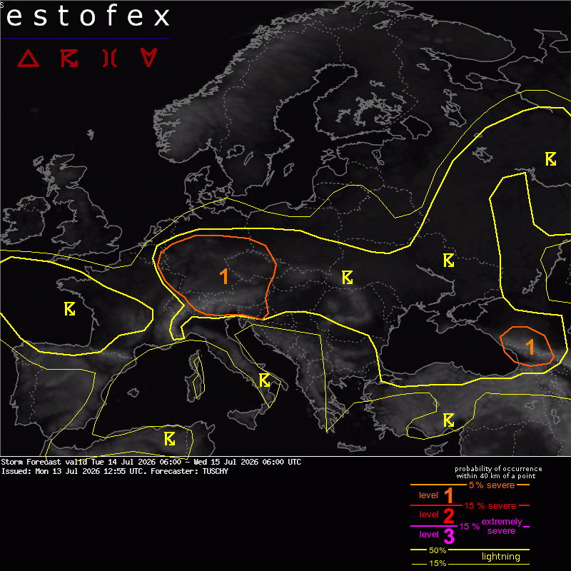 allerta meteo estofex 14 luglio
