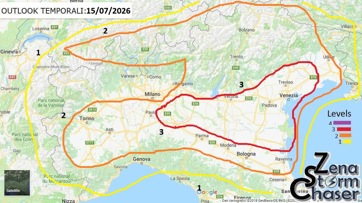 allerta meteo oggi 15 luglio 2026