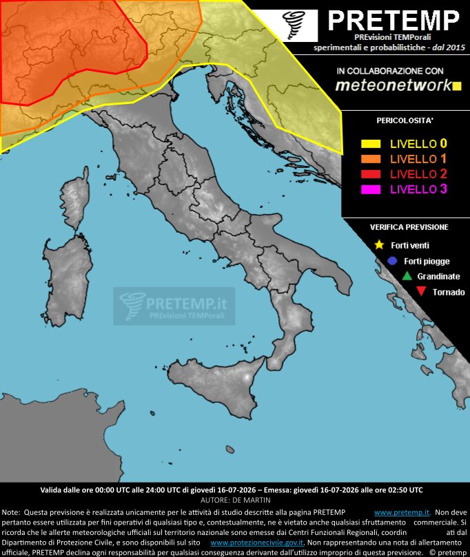 allerta meteo oggi 16 luglio aggiornamento