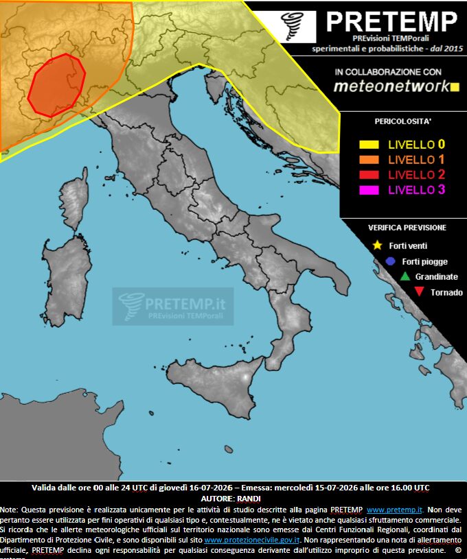 allerta meteo oggi 16 luglio