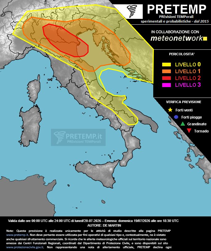 allerta meteo oggi 20 luglio