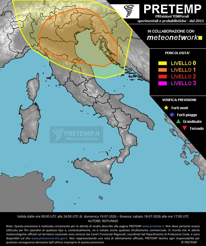 allerta meteo oggi domenica 19 luglio