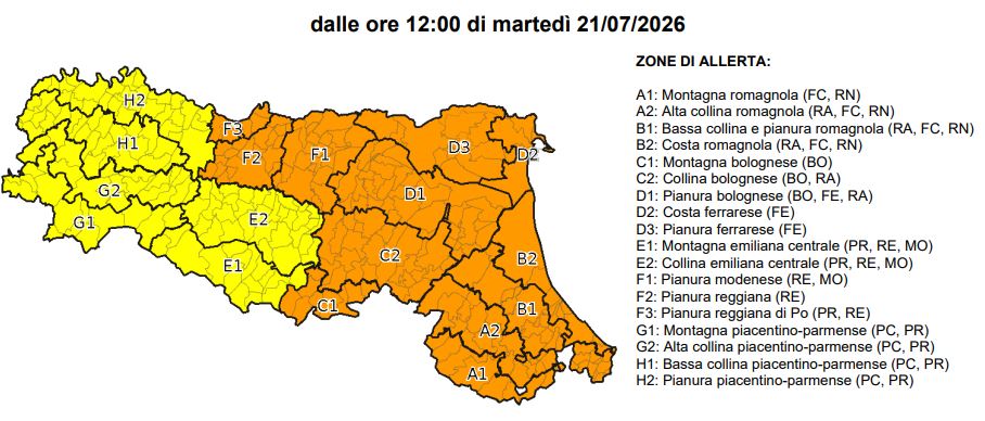 allerta meteo oggi emilia romagna