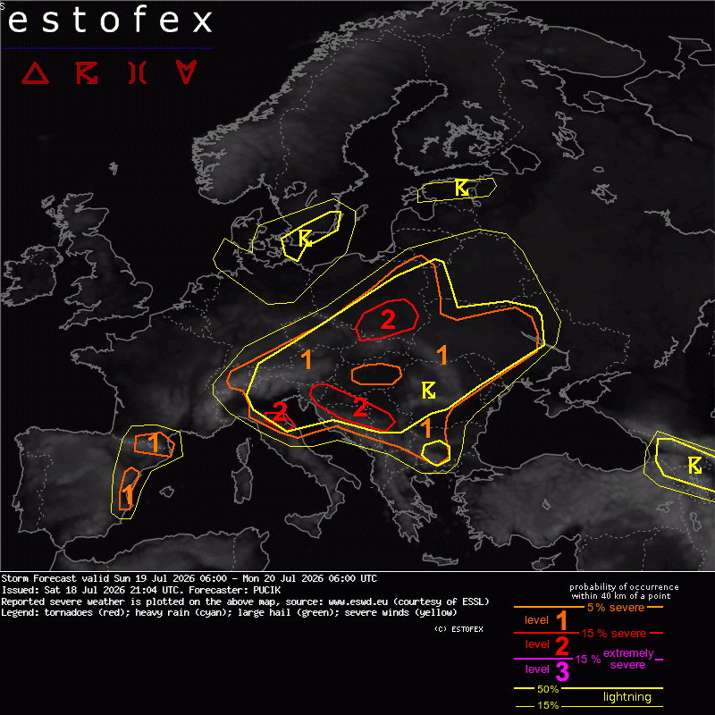 allerta meteo oggi estofex