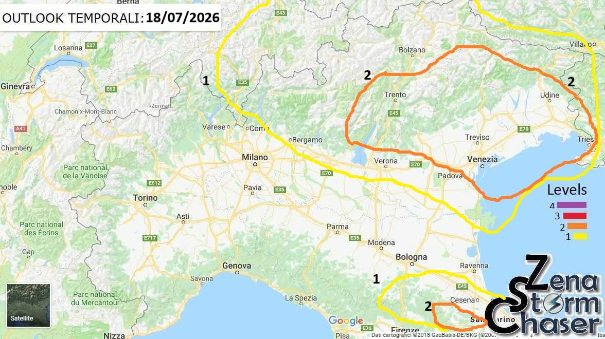 allerta meteo oggi sabato 18 luglio 2026