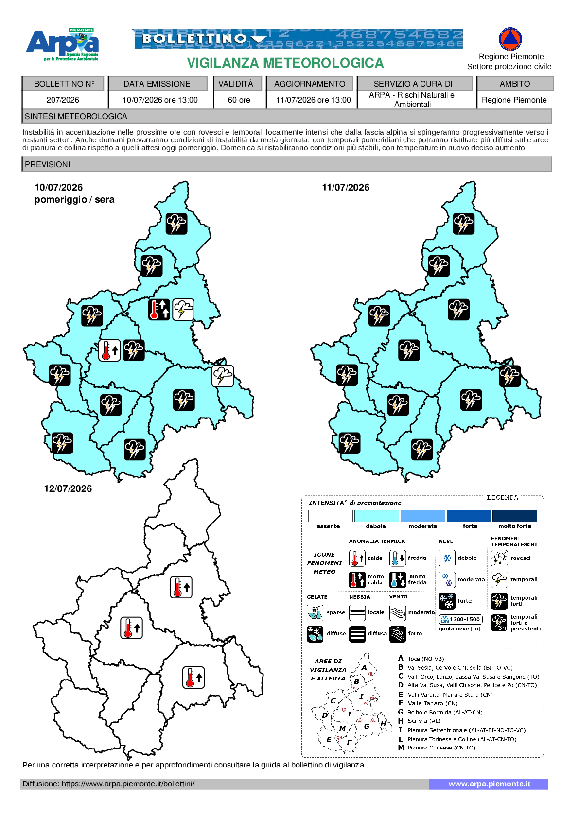 allerta meteo piemonte
