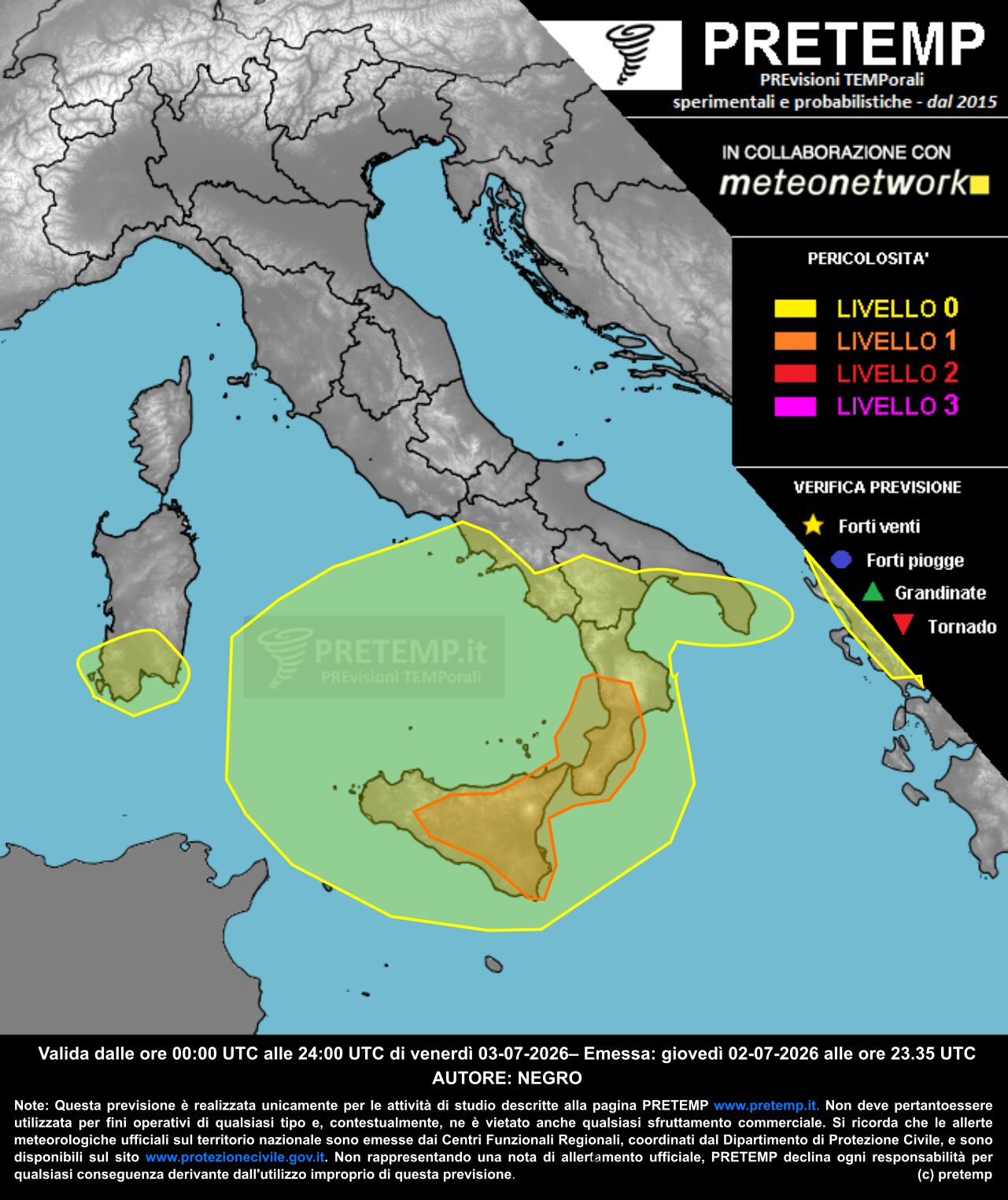 allerta meteo pretemp 3 luglio