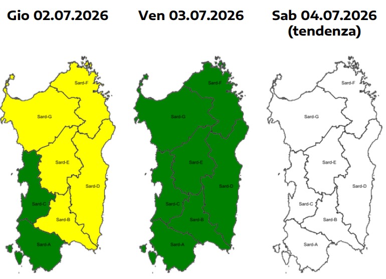 allerta meteo sardegna 2 luglio