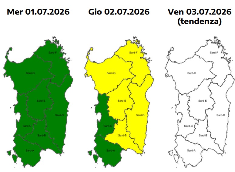 allerta meteo sardegna 2 luglio