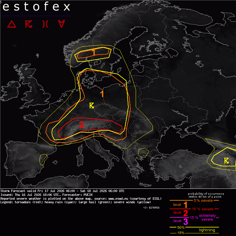 allerta meteo venerdì 17 luglio 2026