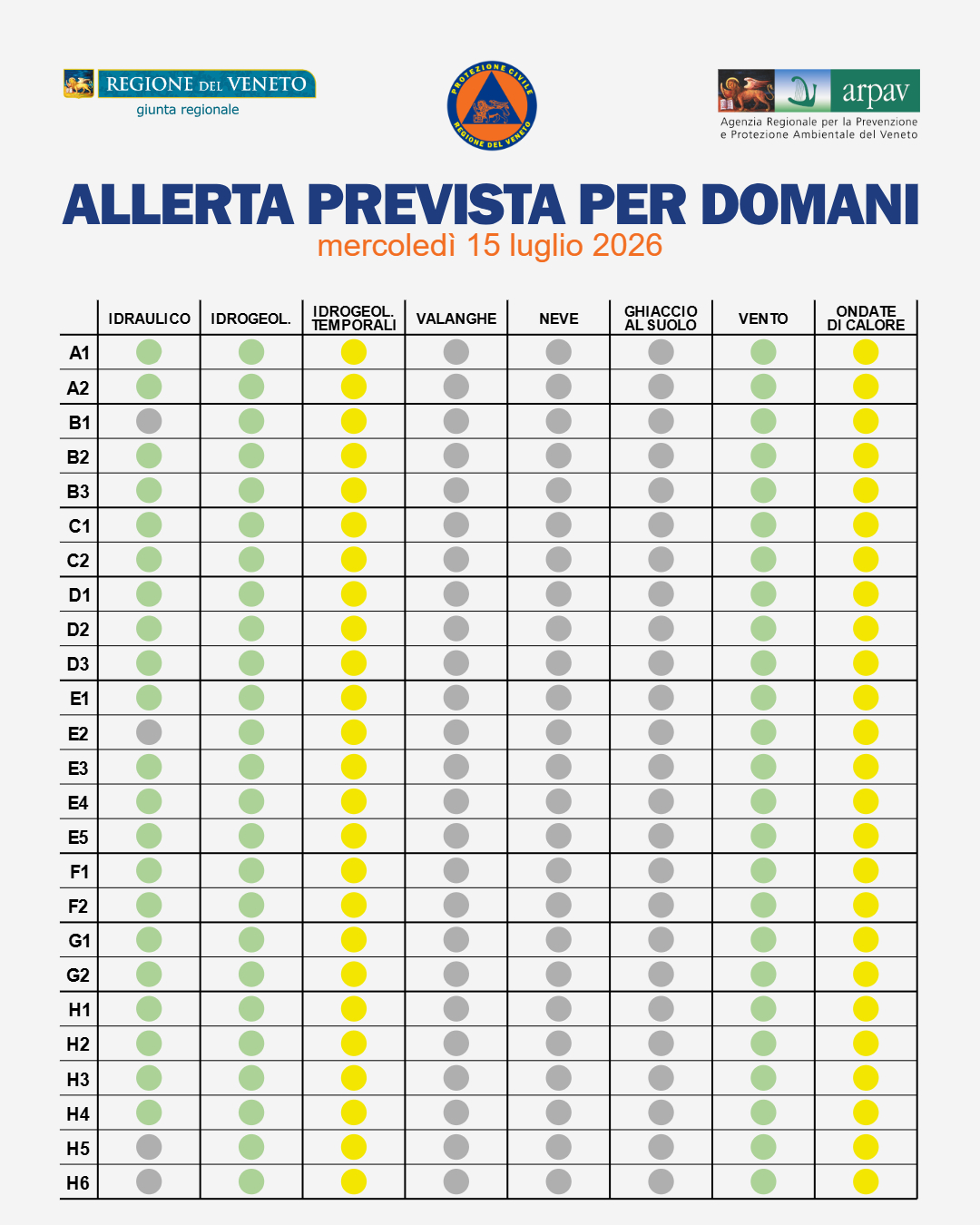 allerta meteo veneto 15 luglio